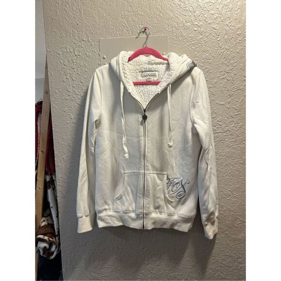 Fox Tops - Fox Racing White Sherpa Full Zip Hoodie Size XL